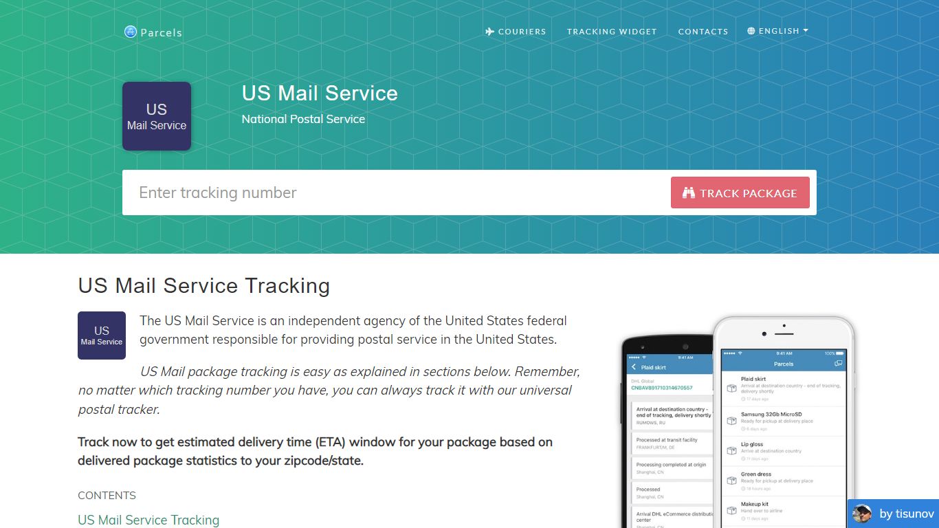 USPS Tracking Package and Mail - Parcels